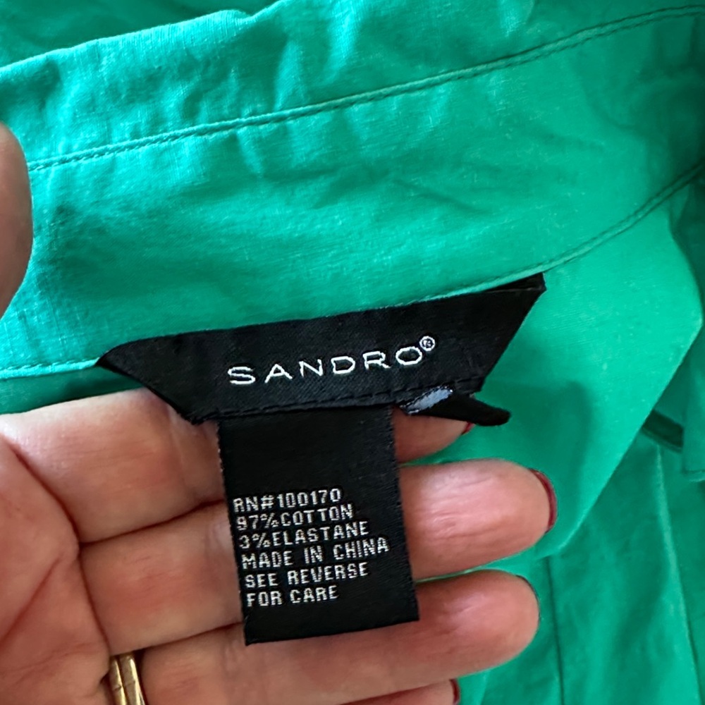 Sandro 8 faux wrap cotton dress - Picture 2 of 6